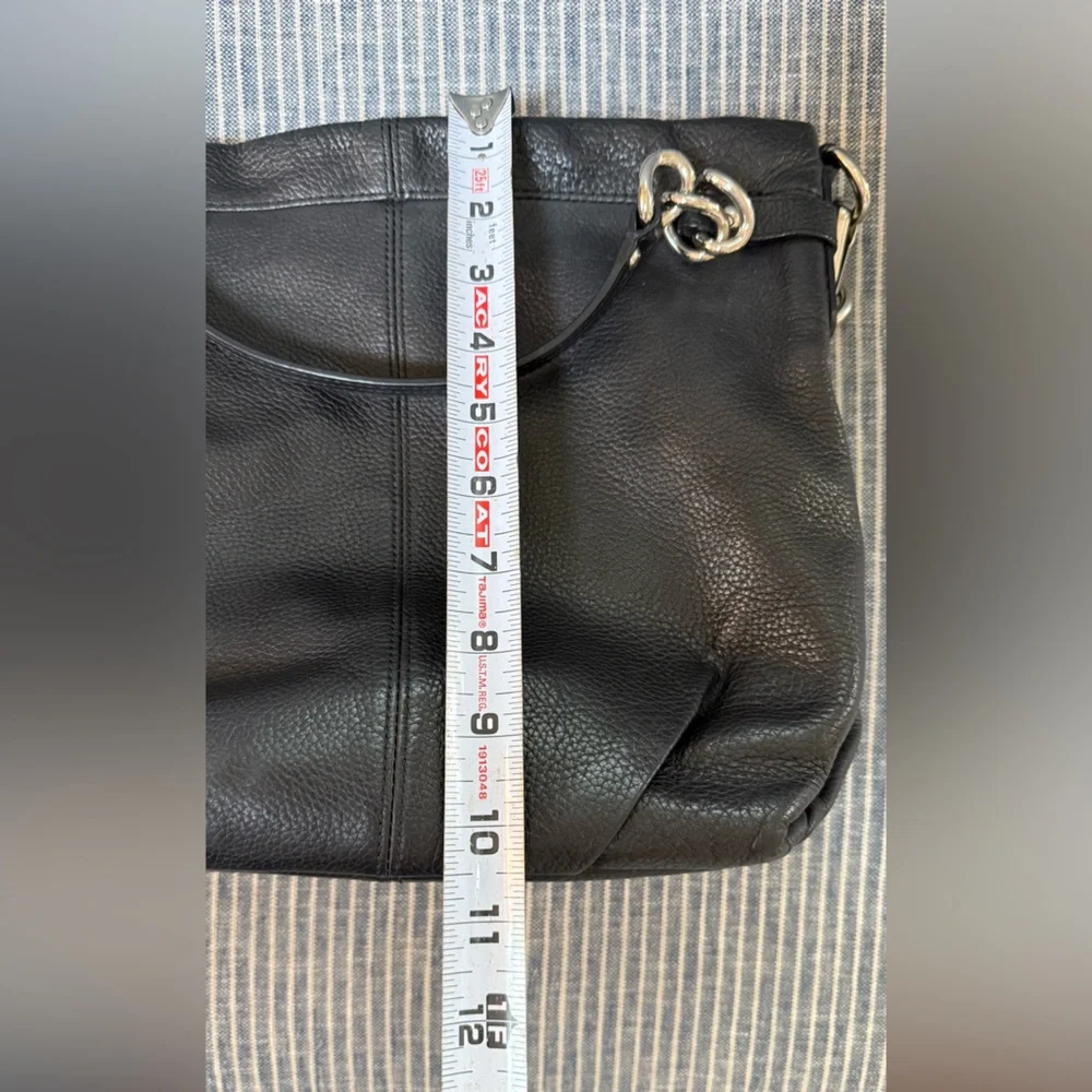 COACH Brooke Convertible Duffle Black Pebble Leather Hobo Bag F17165